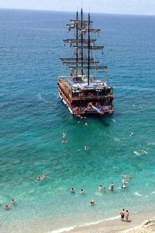 Alanya: Catamaran Boat Tour with Snorkeling and BBQ Lunch - Pirates, Lover’s, and Phosphorus Caves: Sea Views First