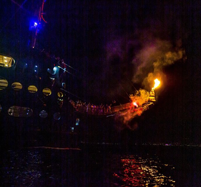 Alanya: Sunset Cruise and Party Boat - Alanya after dark: Castle and the Red Tower from the water