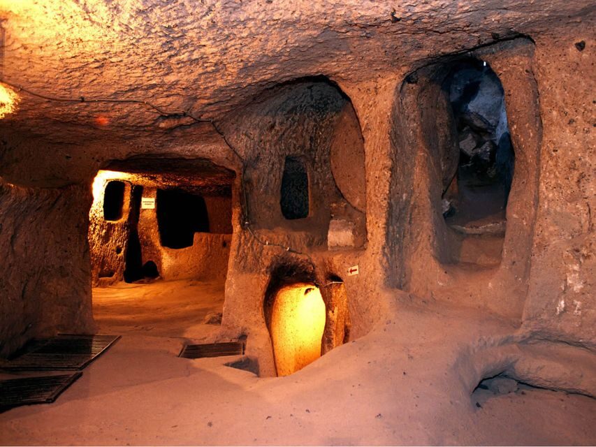From Alanya: 2-Day Cappadocia, Cave Hotel, & Balloon Tour - Day 1: Underground City and Uchisar Fortress—the start of the surreal