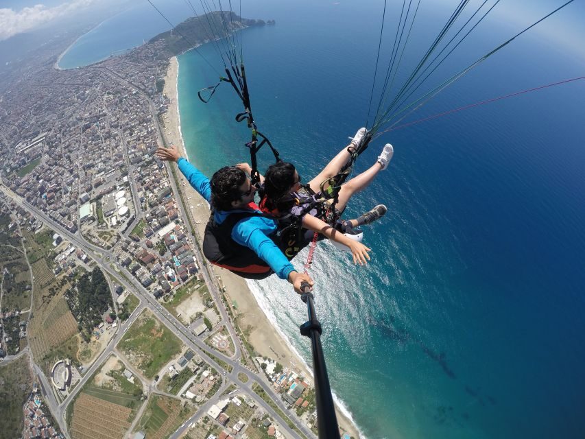 From city of Side Alanya Paragliding - Up in the air: Alanya Castle and the Taurus Mountains overhead