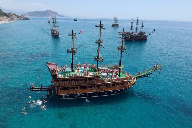 Pirate Boat Tour With Foam Party in Alanya - Cleopatra Coast Swim Breaks: Pirate Cave, Lovers Cave, and Sea Pools